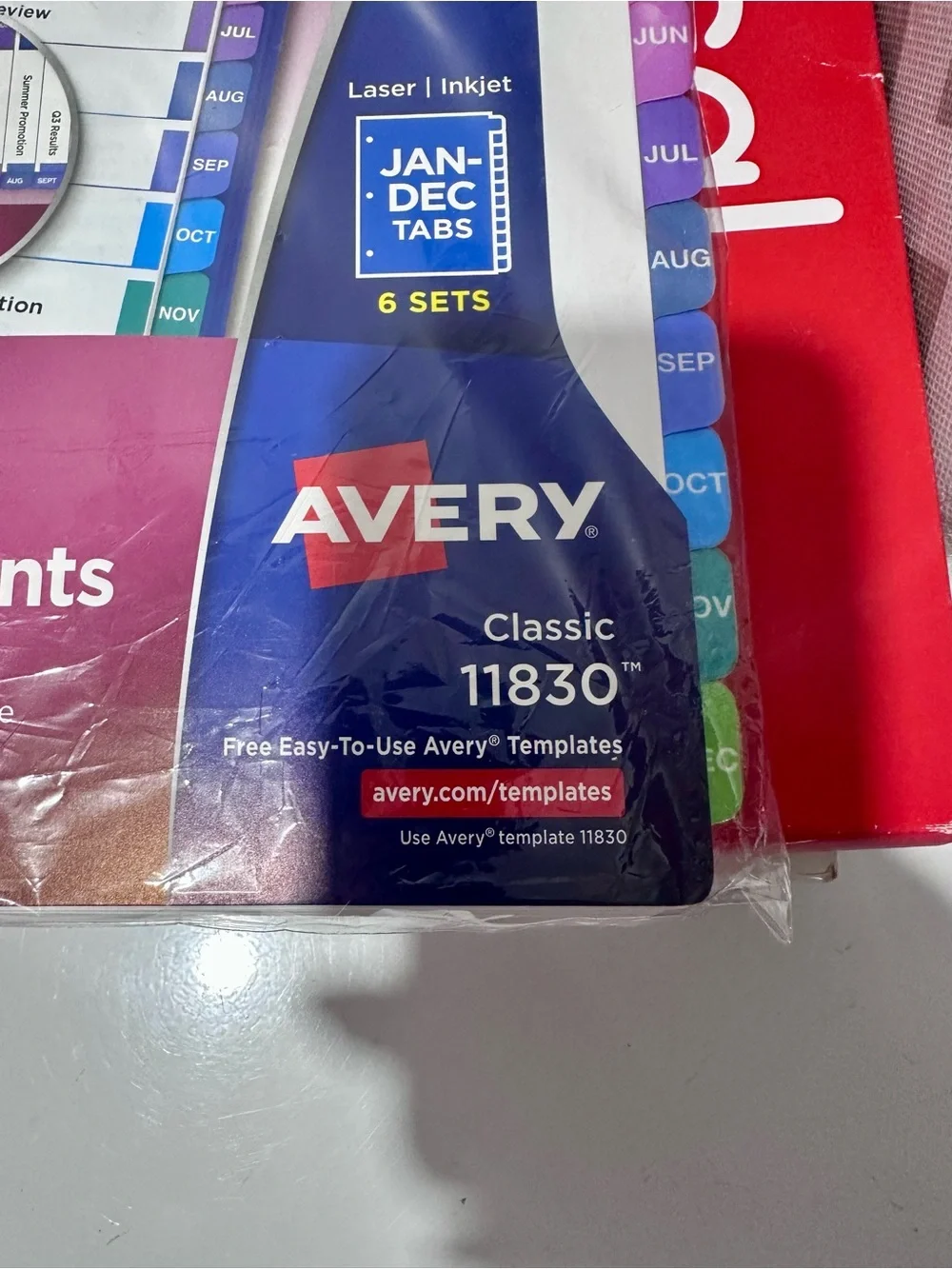 Avery Multicolor Jan-Dec Tab Dividers 5 Sets